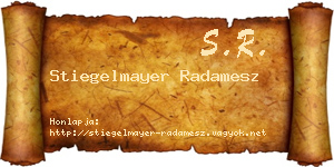 Stiegelmayer Radamesz névjegykártya